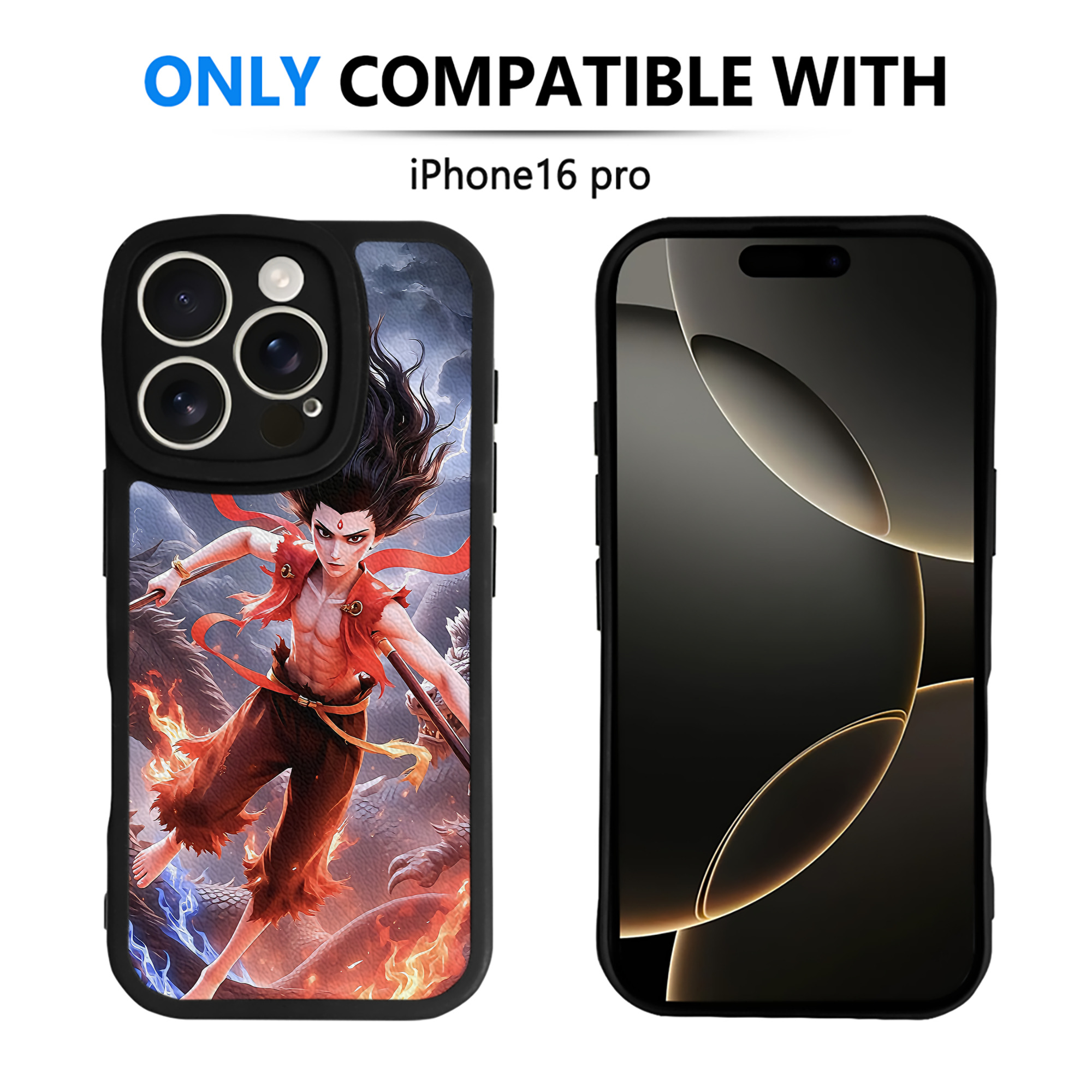（画像用） Ne Zha 2 ナタ 魔童の大暴れ 【iPhone 16シリーズ対応】シリコンスマホケース（レザー調） 材質：シリコン